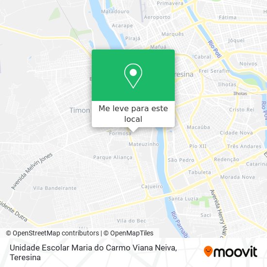 Unidade Escolar Maria do Carmo Viana Neiva mapa