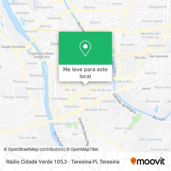 Rádio Cidade Verde 105,3 - Teresina-Pi mapa