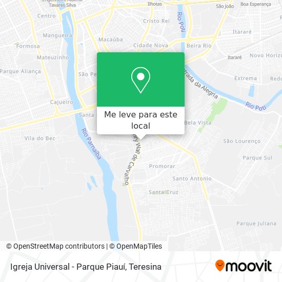 Igreja Universal - Parque Piauí mapa