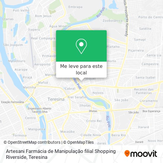 Artesani Farmácia de Manipulação filial Shopping Riverside mapa