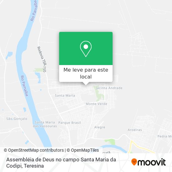 Assembléia de Deus no campo Santa Maria da Codipi mapa