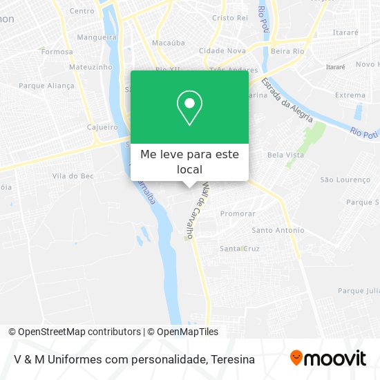 V & M Uniformes com personalidade mapa