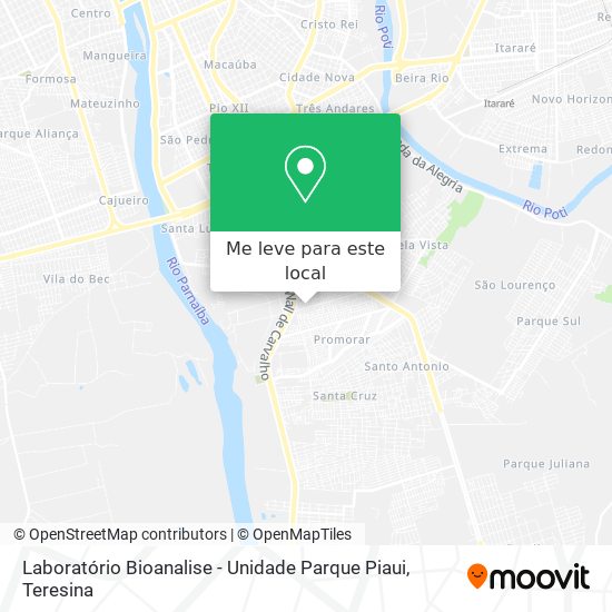 Laboratório Bioanalise - Unidade Parque Piaui mapa