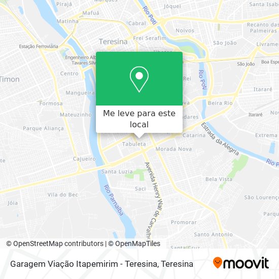 Garagem Viação Itapemirim - Teresina mapa