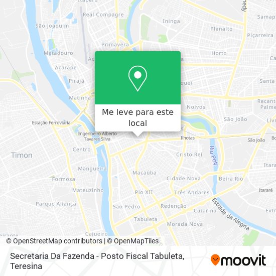 Secretaria Da Fazenda - Posto Fiscal Tabuleta mapa