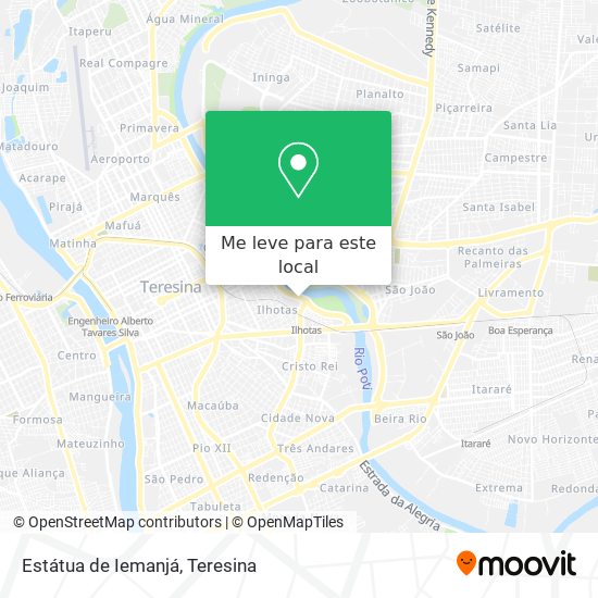 Estátua de Iemanjá mapa