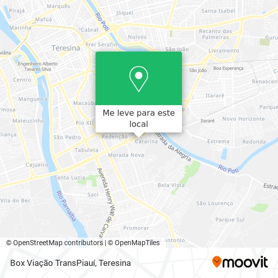 Box Viação TransPiauí mapa