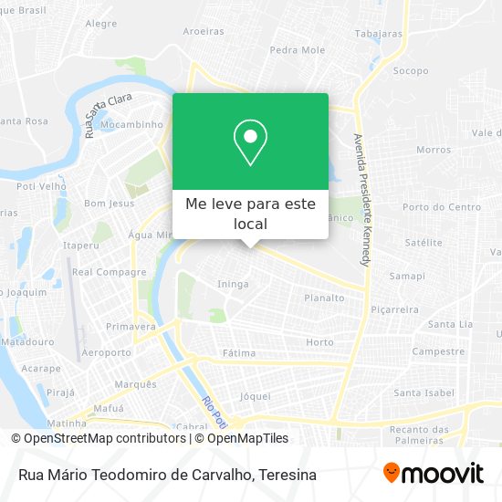 Rua Mário Teodomiro de Carvalho mapa