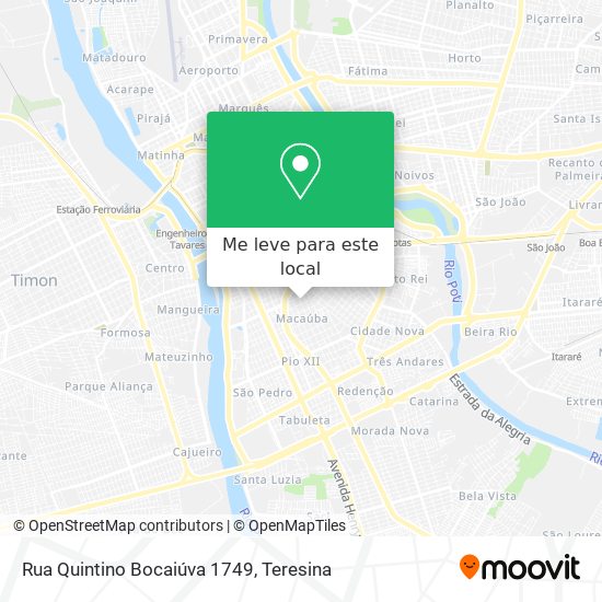 Rua Quintino Bocaiúva 1749 mapa