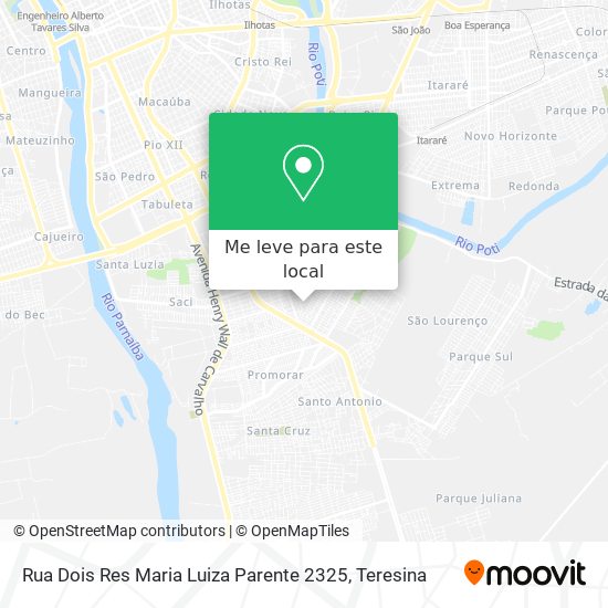 Rua Dois Res Maria Luiza Parente 2325 mapa