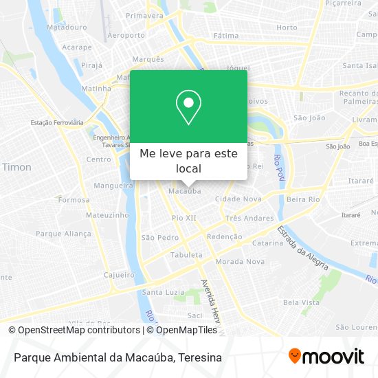Parque Ambiental da Macaúba mapa