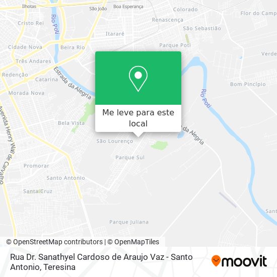 Rua Dr. Sanathyel Cardoso de Araujo Vaz - Santo Antonio mapa