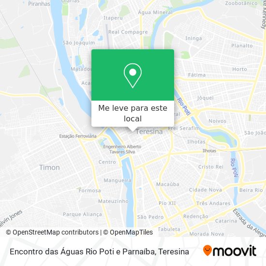 Encontro das Águas Rio Poti e Parnaíba mapa