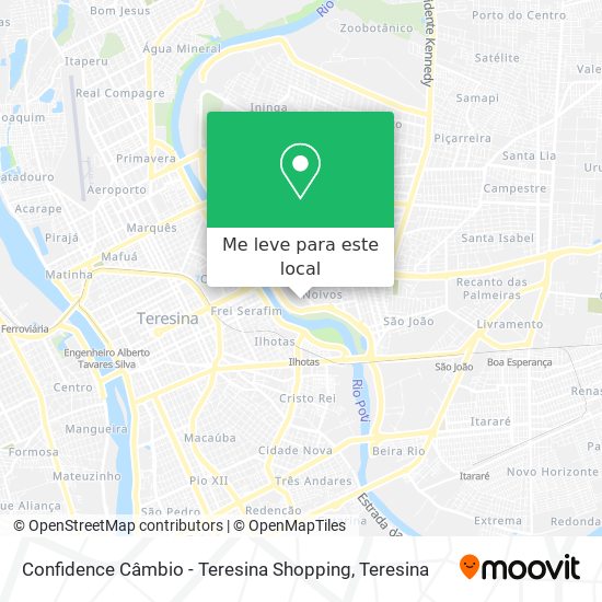 Confidence Câmbio - Teresina Shopping mapa