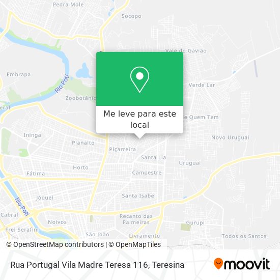 Rua Portugal Vila Madre Teresa 116 mapa