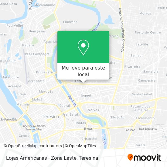 Lojas Americanas - Zona Leste mapa