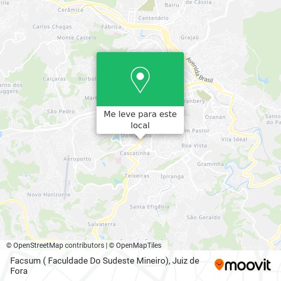 Facsum ( Faculdade Do Sudeste Mineiro) mapa