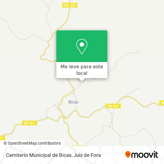 Cemiterio Municipal de Bicas mapa