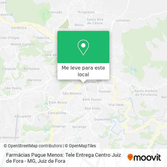 Farmácias Pague Menos: Tele Entrega Centro Juiz de Fora - MG mapa