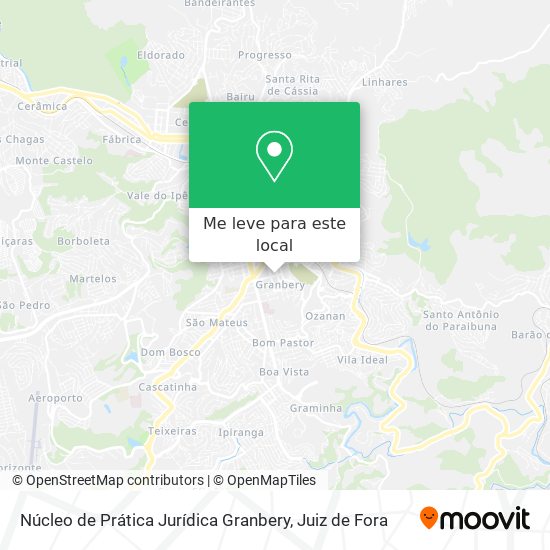 Núcleo de Prática Jurídica Granbery mapa