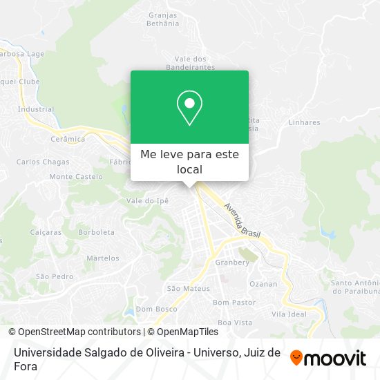 Universidade Salgado de Oliveira - Universo mapa