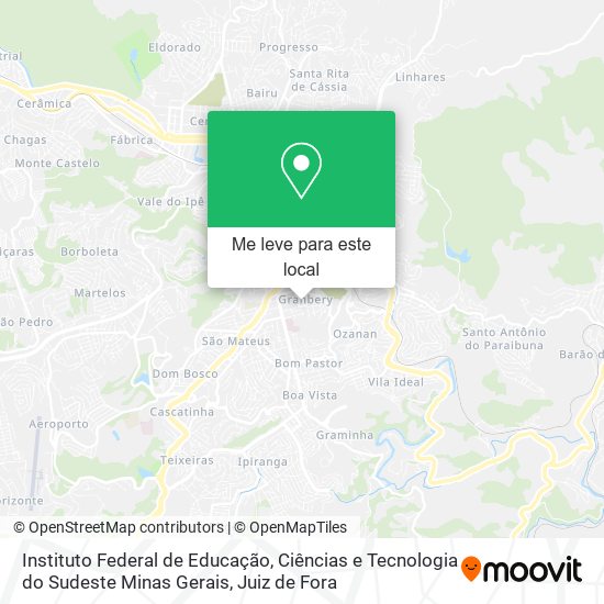 Instituto Federal de Educação, Ciências e Tecnologia do Sudeste Minas Gerais mapa