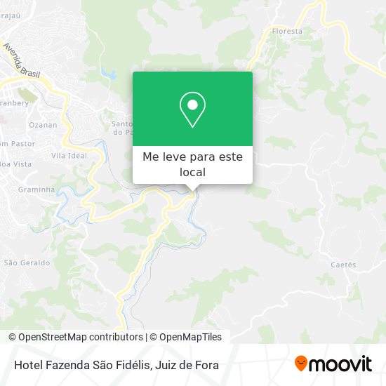 Hotel Fazenda São Fidélis mapa