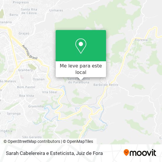 Sarah Cabelereira e Esteticista mapa