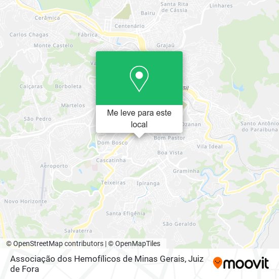 Associação dos Hemofílicos de Minas Gerais mapa