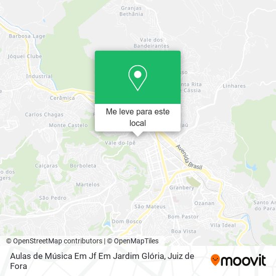 Aulas de Música Em Jf Em Jardim Glória mapa