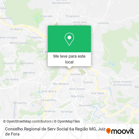 Conselho Regional de Serv Social 6a Região MG mapa