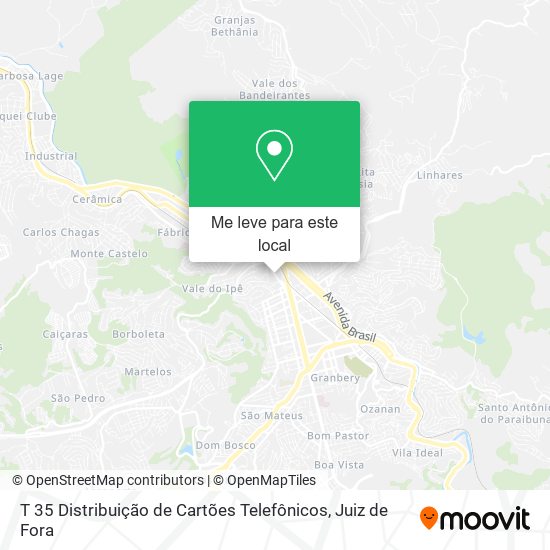 T 35 Distribuição de Cartões Telefônicos mapa