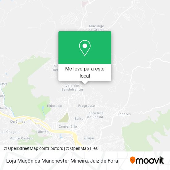 Loja Maçônica Manchester Mineira mapa