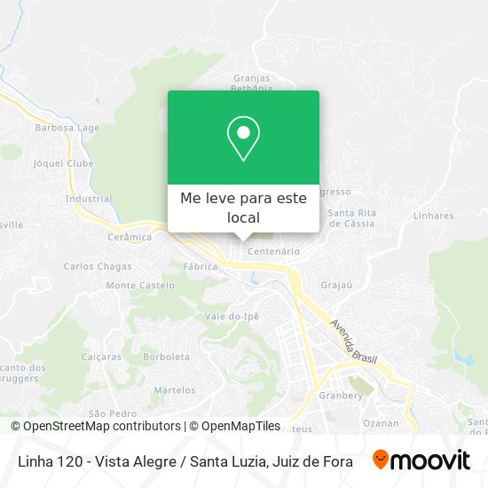 Linha 120 - Vista Alegre / Santa Luzia mapa