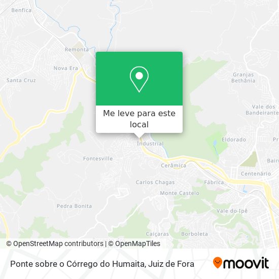 Ponte sobre o Córrego do Humaita mapa