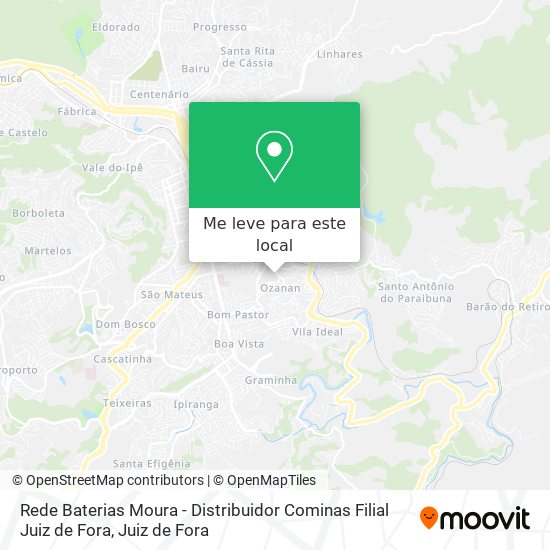 Rede Baterias Moura - Distribuidor Cominas Filial Juiz de Fora mapa