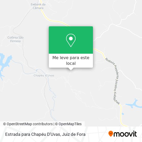Estrada para Chapéu D'Uvas mapa