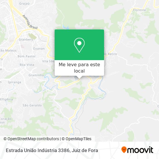 Estrada União Indústria 3386 mapa
