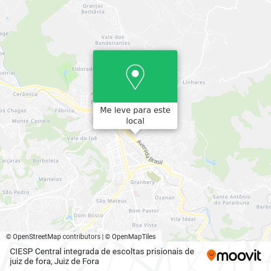 CIESP Central integrada de escoltas prisionais de juiz de fora mapa