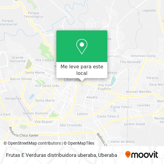 Frutas E Verduras distribuidora uberaba mapa