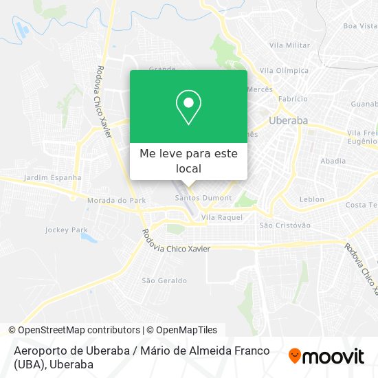 Aeroporto de Uberaba / Mário de Almeida Franco (UBA) mapa