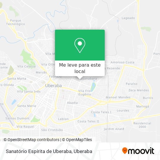 Sanatório Espírita de Uberaba mapa