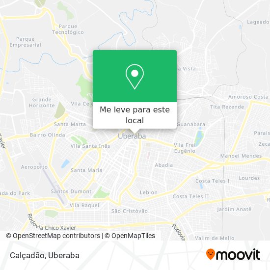 Calçadão mapa