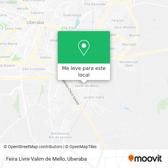 Feira Livre Valim de Mello mapa