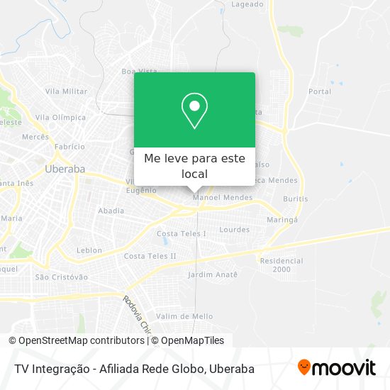 TV Integração - Afiliada Rede Globo mapa