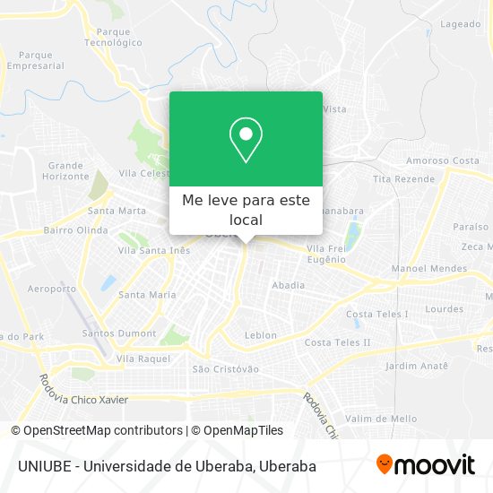 UNIUBE - Universidade de Uberaba mapa