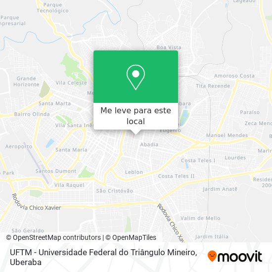UFTM - Universidade Federal do Triângulo Mineiro mapa