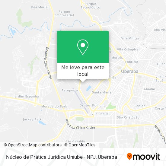 Núcleo de Prática Jurídica Uniube - NPJ mapa