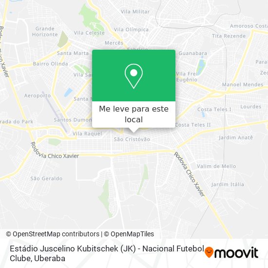 Estádio Juscelino Kubitschek (JK) - Nacional Futebol Clube mapa