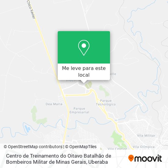 Centro de Treinamento do Oitavo Batalhão de Bombeiros Militar de Minas Gerais mapa